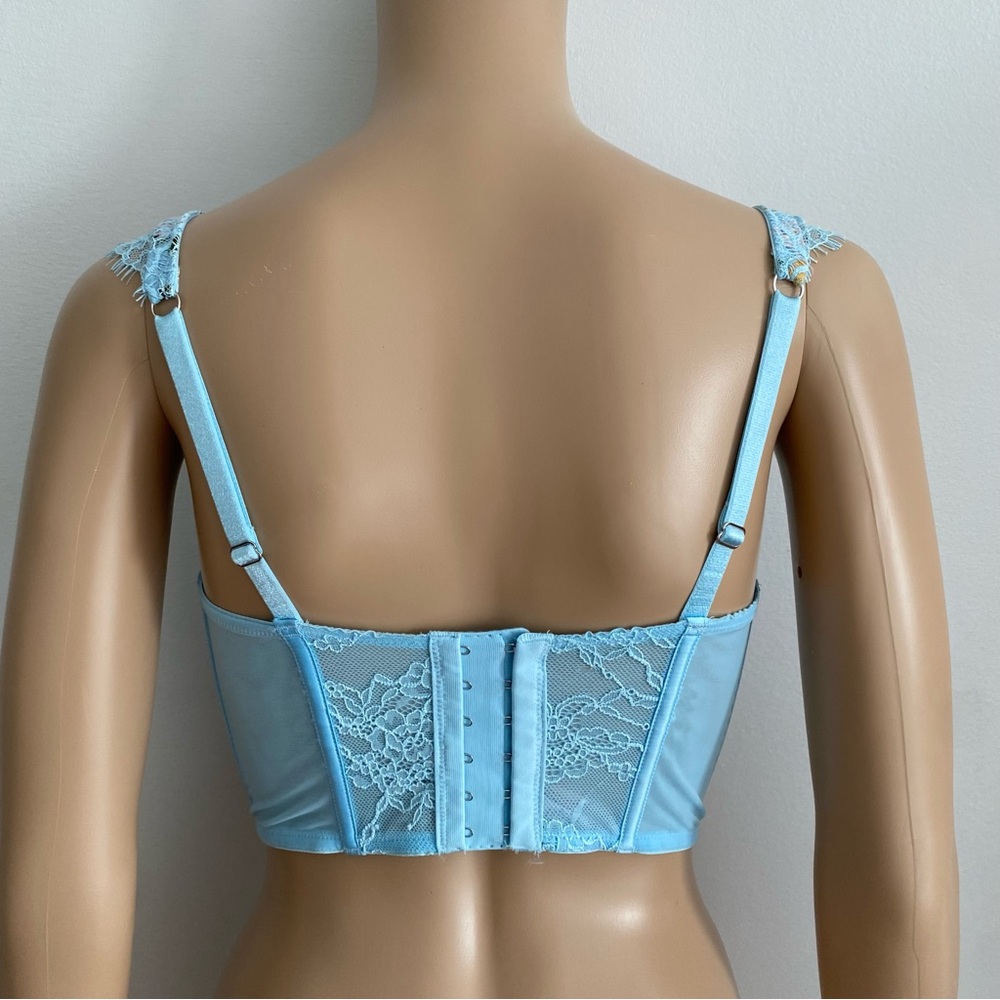 Victoria’s Secret Lace Corset Top Small Lemon Floral Print - Picture 2 of 4
